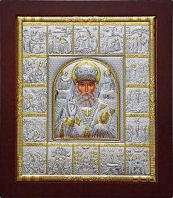 Икона Николай Чудотворец «с Праздниками» 