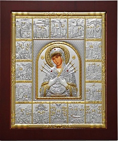 Икона Божьей Матери Семистрельная «с Праздниками» 