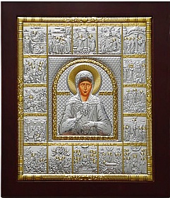 Икона св. Блаженная Матрона «с Праздниками» 