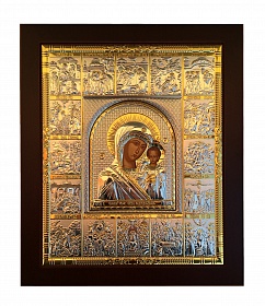 Икона Божьей Матери Казанская «с Праздниками» 